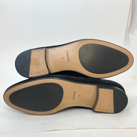 Tom Ford Black Liam Penny Loafer Men Black Suede Dress Shoes Size 12 main image 7